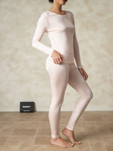 [Rosa Claro] SilkSilky-ES Long Sleeve Round Neck Ropa Interior Larga Mujer 002