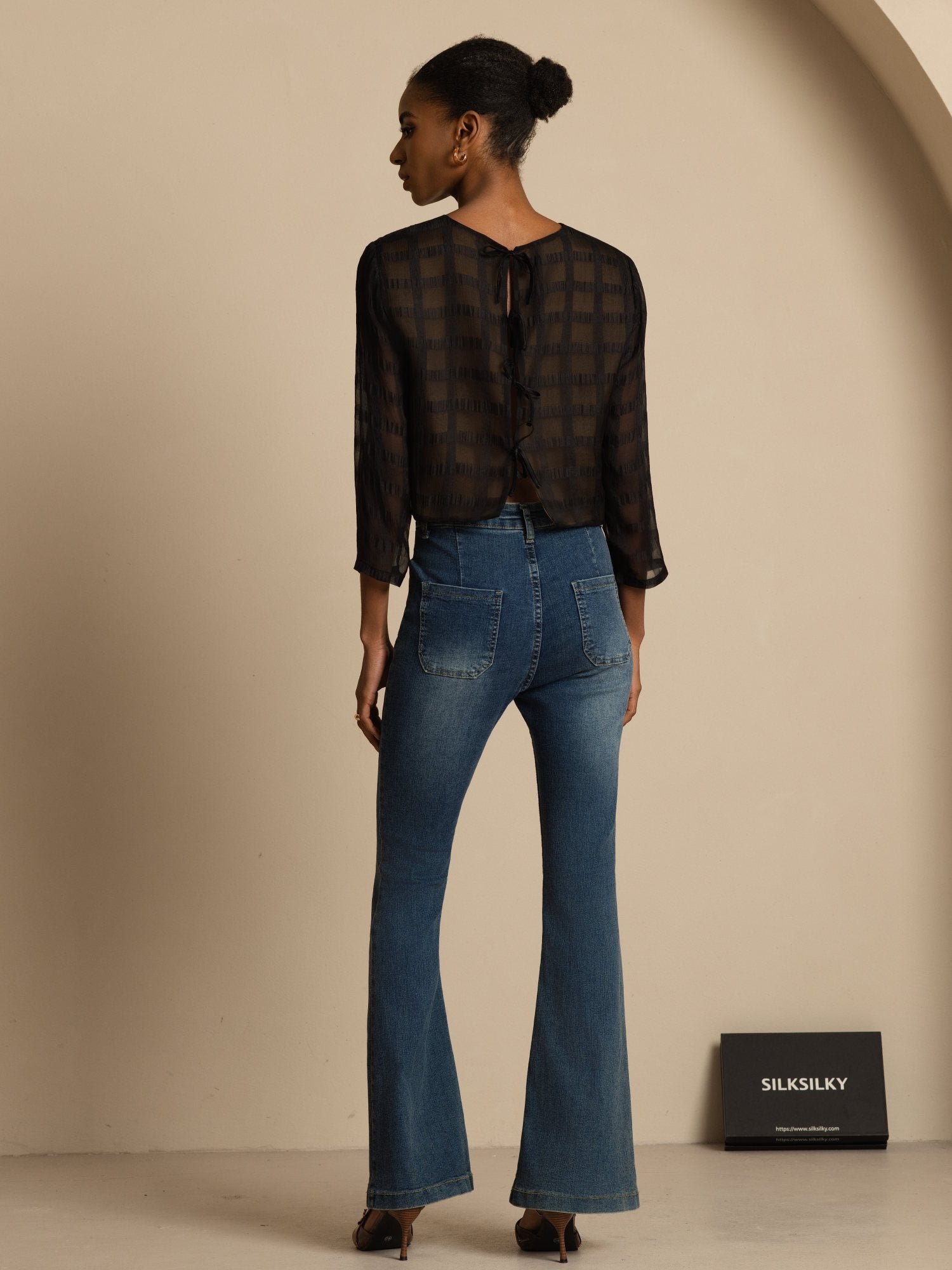 [Negro] SilkSilky-ES Blouse 007