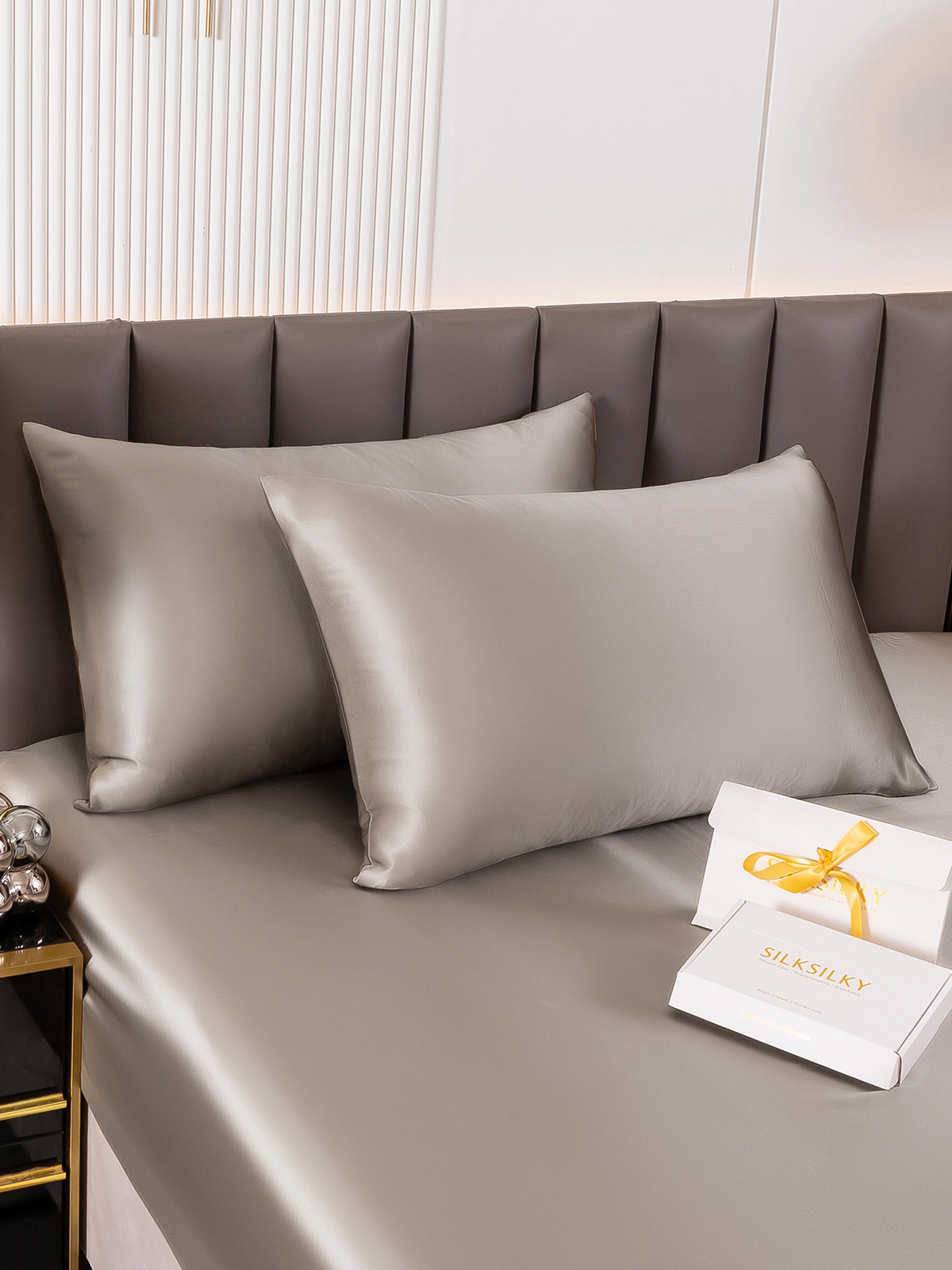 [Gris] SilkSilky-ES 19Momme Seda Pura Pillowcase 001