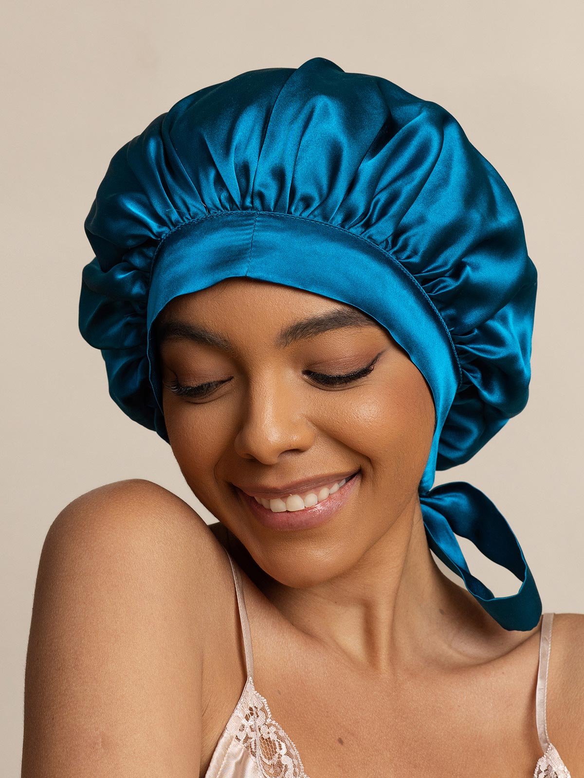 [Azul Real] SilkSilky-ES Seda Pura Sleep Cap 003