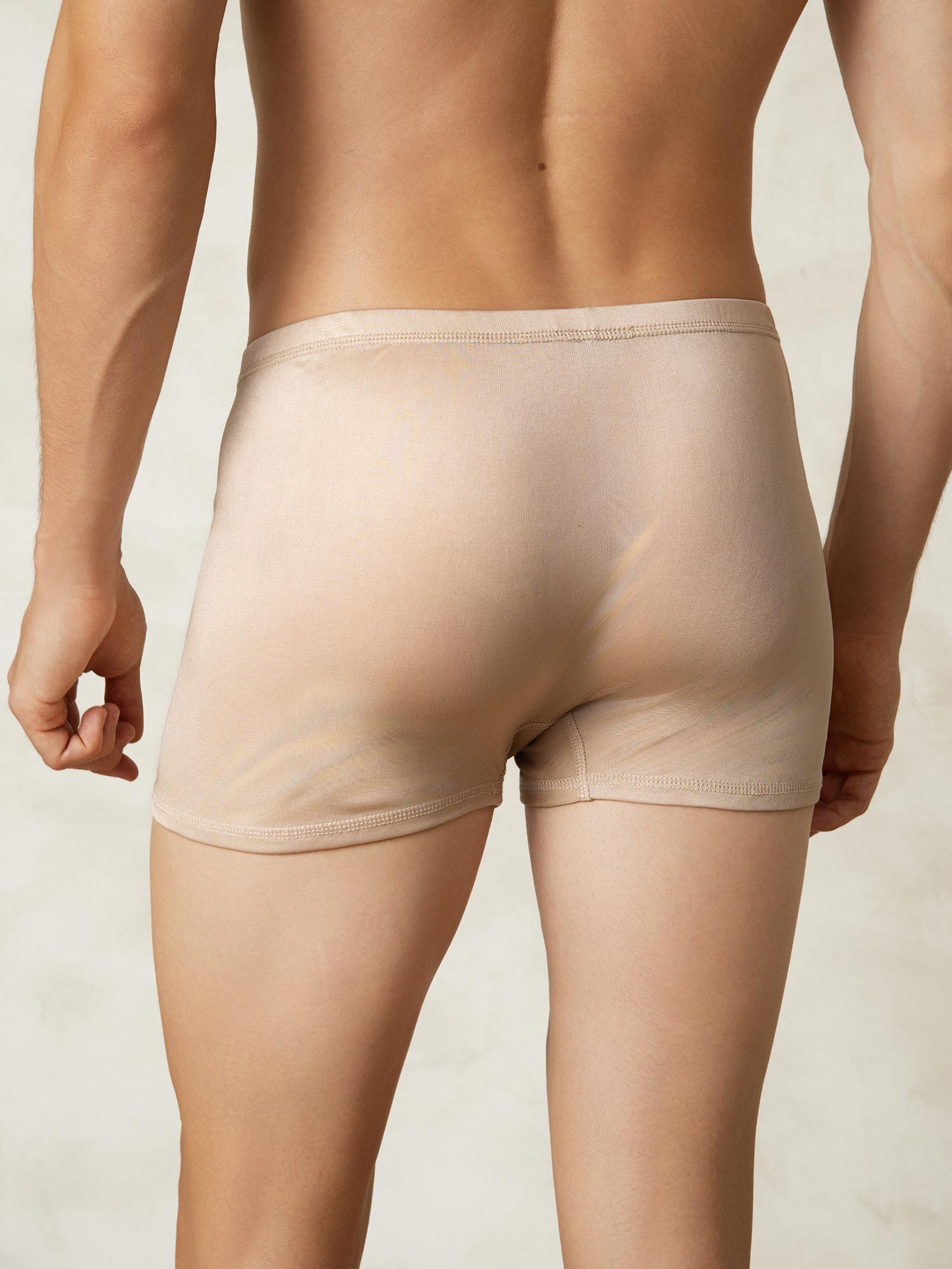 [Beige] SilkSilky-ES Tejido de seda Mens Underwear 002