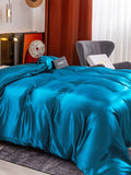 SilkSilky ES 19Momme Seda Pura Duvet Cover AzulReal 004