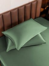[Verde Grisáceo] SilkSilky-ES 30Momme Fundas De Almohada 004