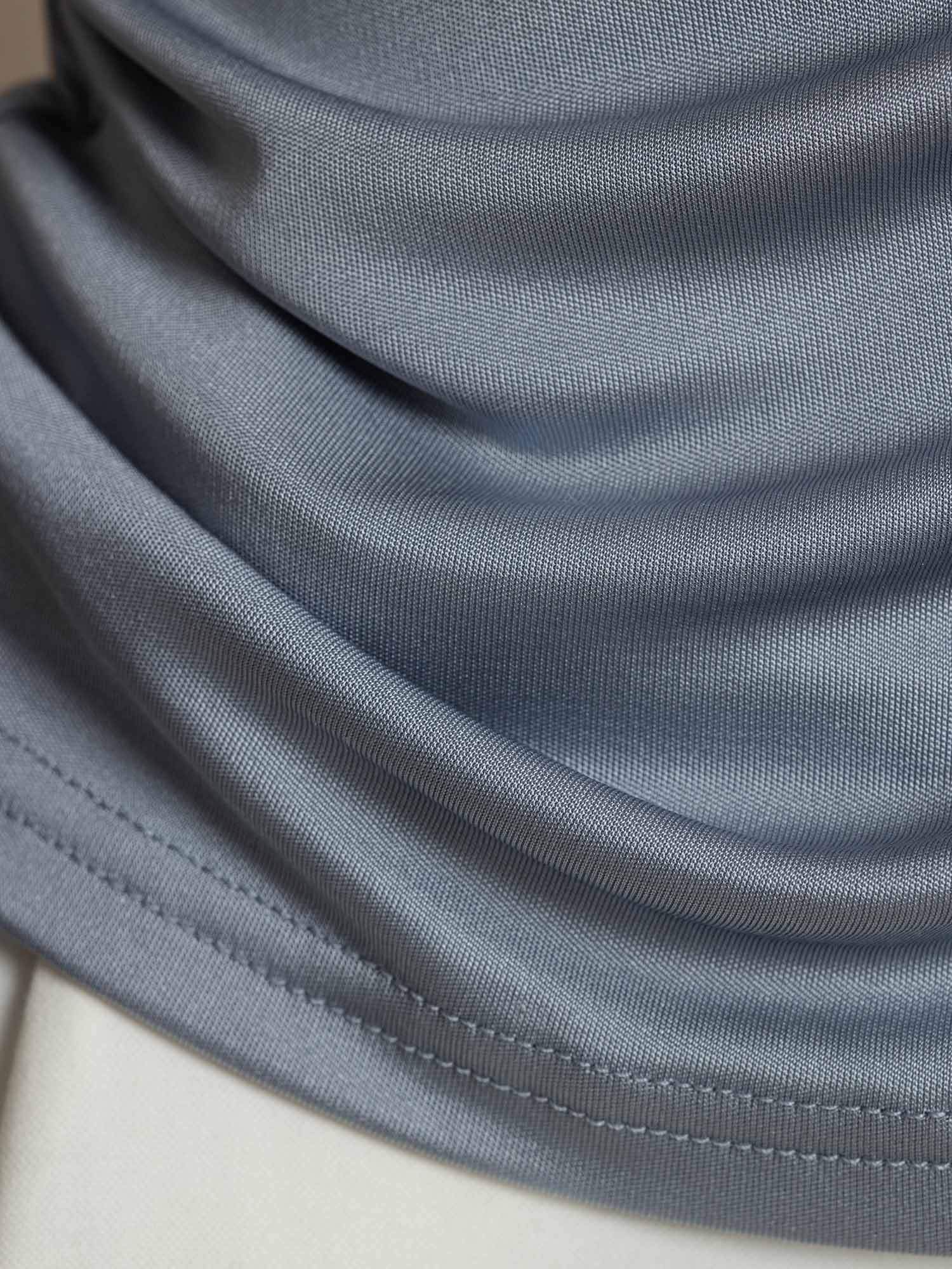 [GrisClaro] SilkSilky-ES Seda Pura Cuello en V Camisetas de Mujer 005