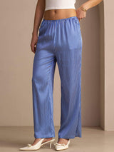[Raya Diplomática Azul] SilkSilky-ES Womens Pants 006