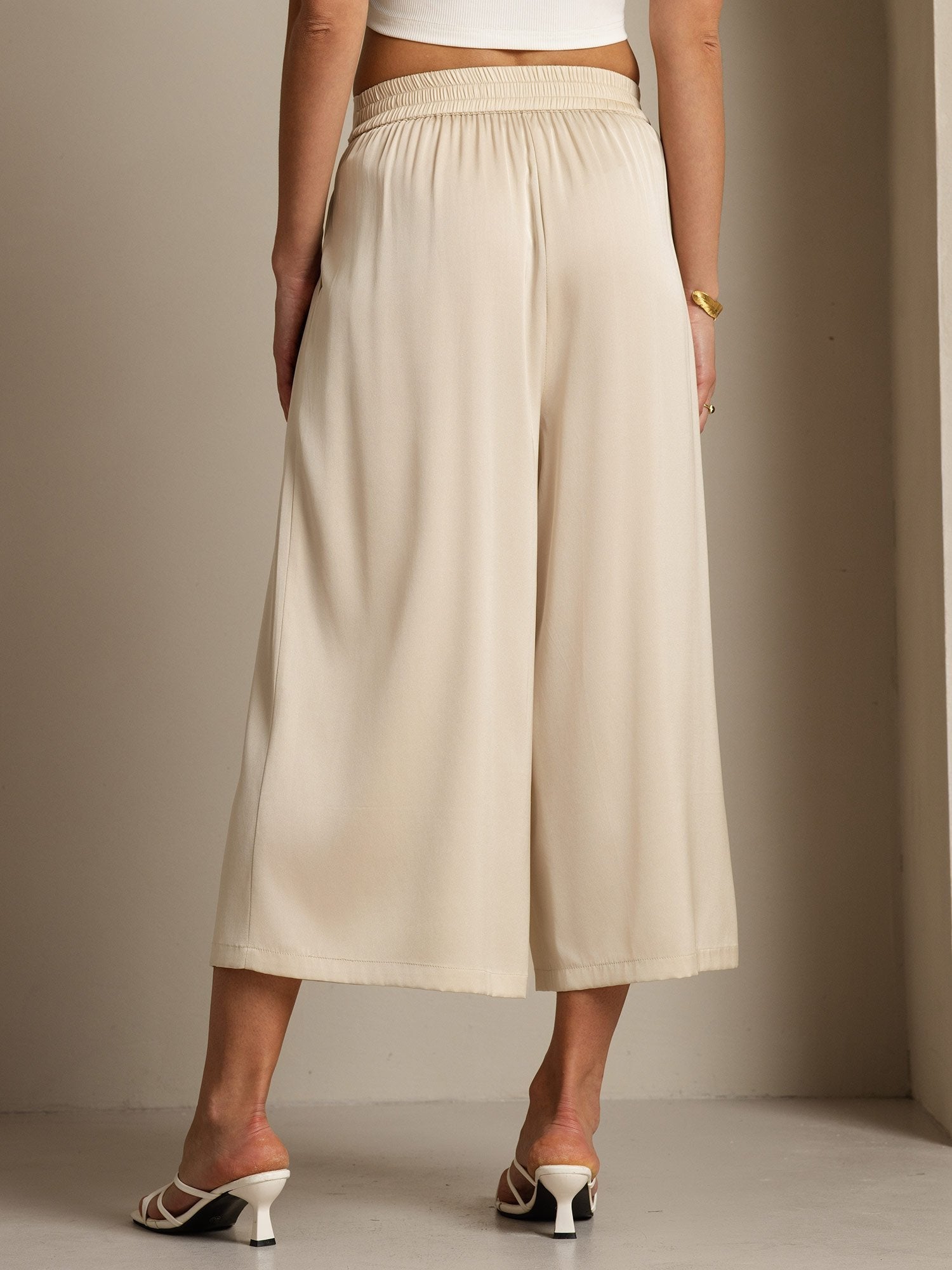 [Beige] SilkSilky-ES 19Momme Seda Womens Pants 006