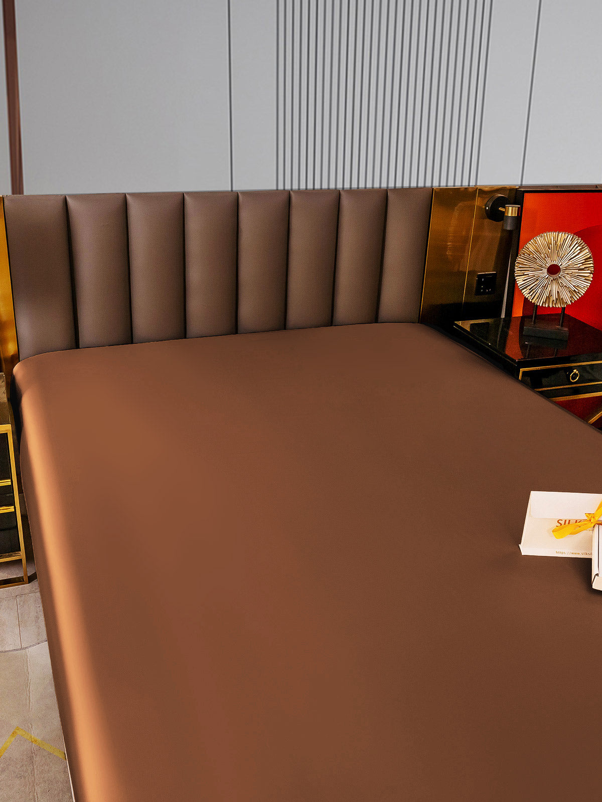 [Café] SilkSilky-ES 22Momme Seda Pura Sheet 005