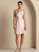[Rosa] SilkSilky-ES Sleeveless Cowl Neck Vestido 001