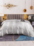 SilkSilky ES 19Momme Seda Pura Duvet Cover Plata 003