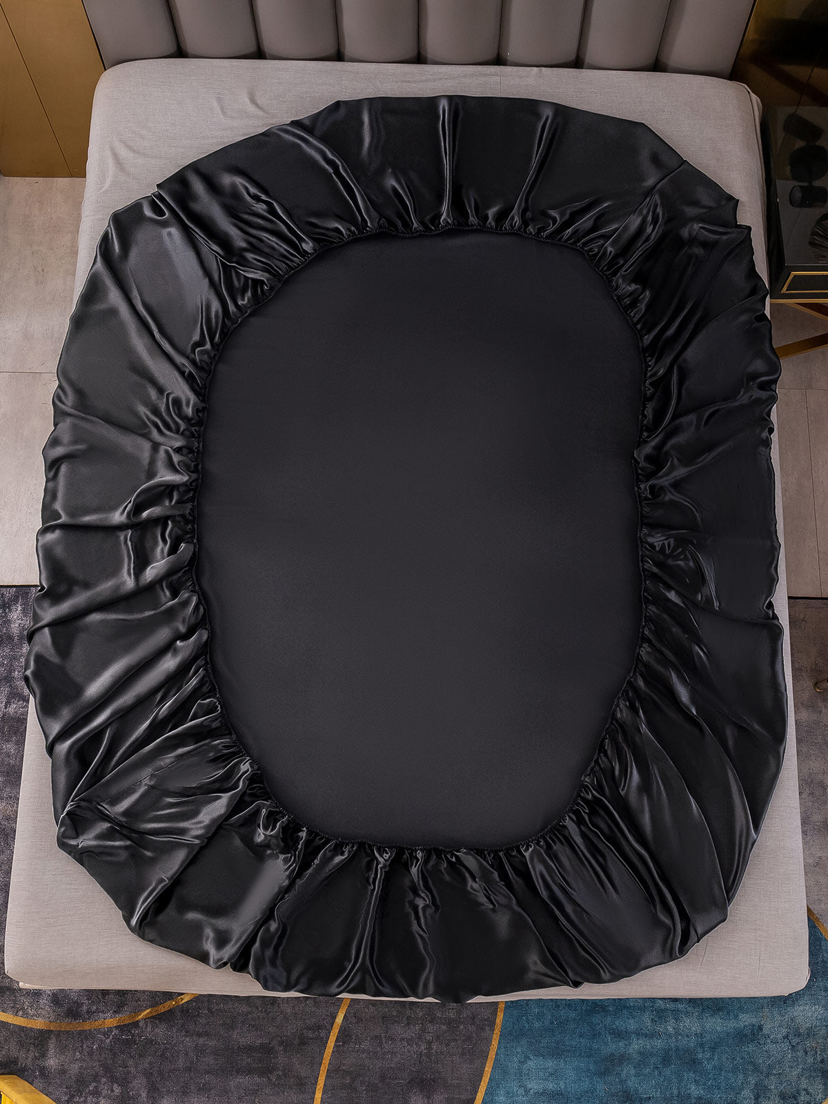 [Negro] SilkSilky-ES 19Momme Seda Pura Sheet 003