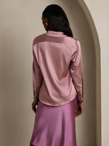 [Malva Pálido] SilkSilky-ES Long Sleeve Lapel Collar Blusas de Mujer 002