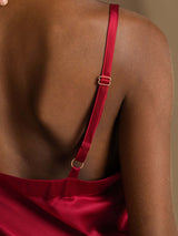 [Vino] SilkSilky-ES Spaghetti Strap V Neck Vestido 005