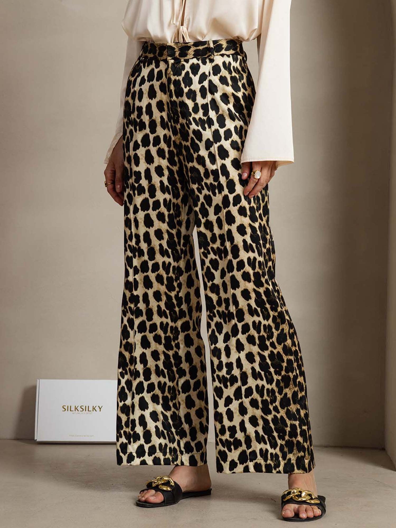 [Leopardo] SilkSilky-ES 19Momme Seda Womens Pants 003