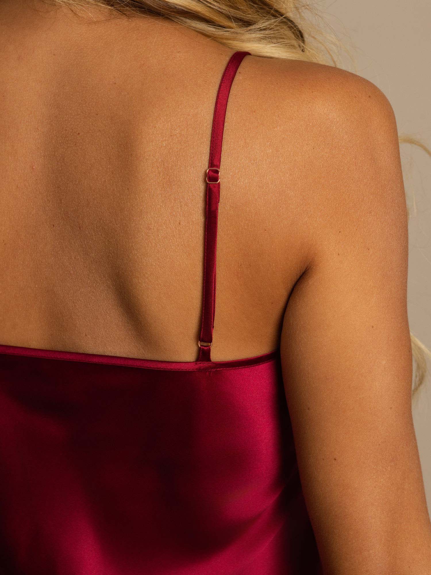 [Vino] SilkSilky-ES Sin mangas Cuello en V Camisón 004