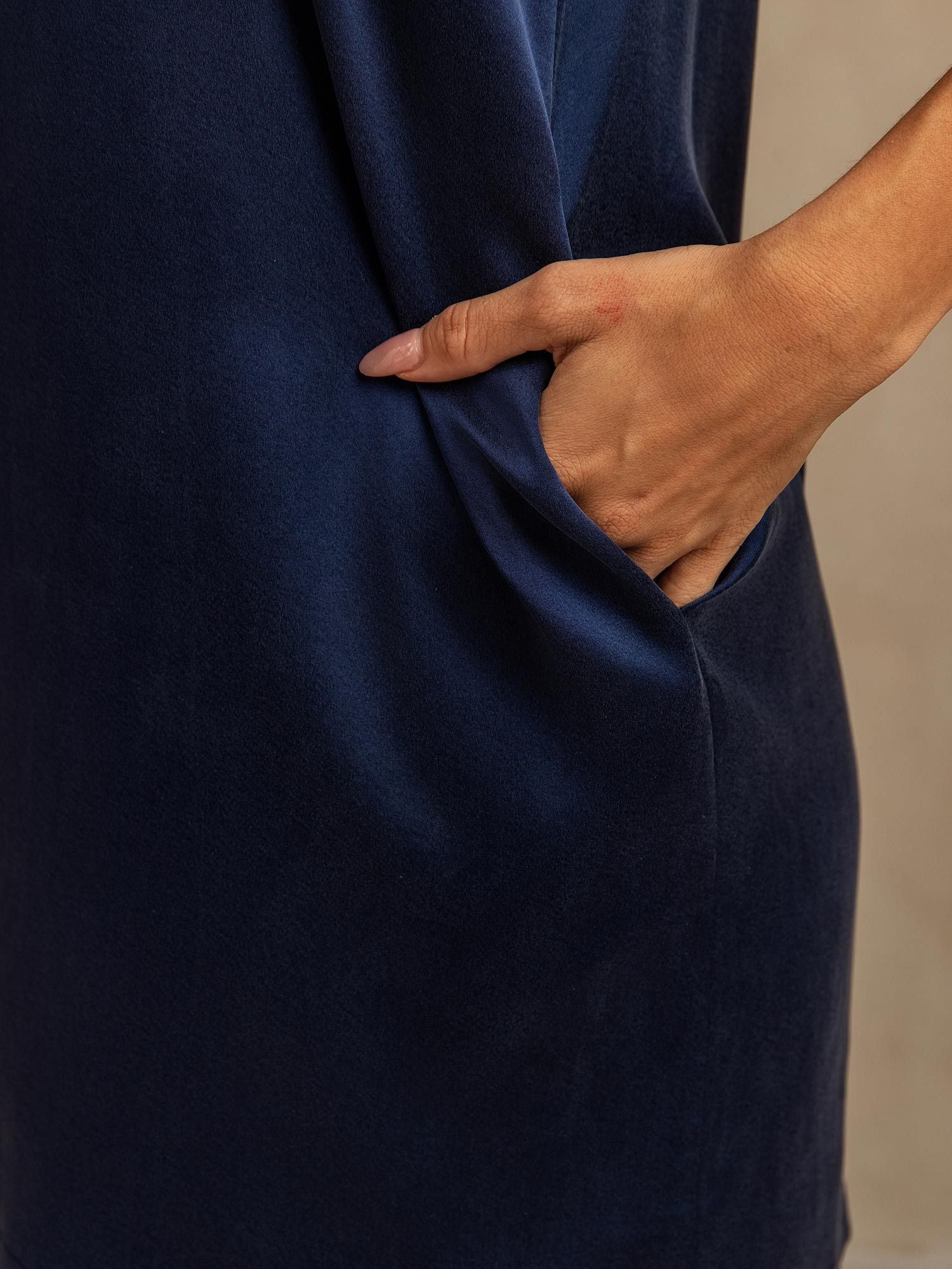 [Azul Oscuro] SilkSilky-ES 19Momme Seda Nightgown 005,