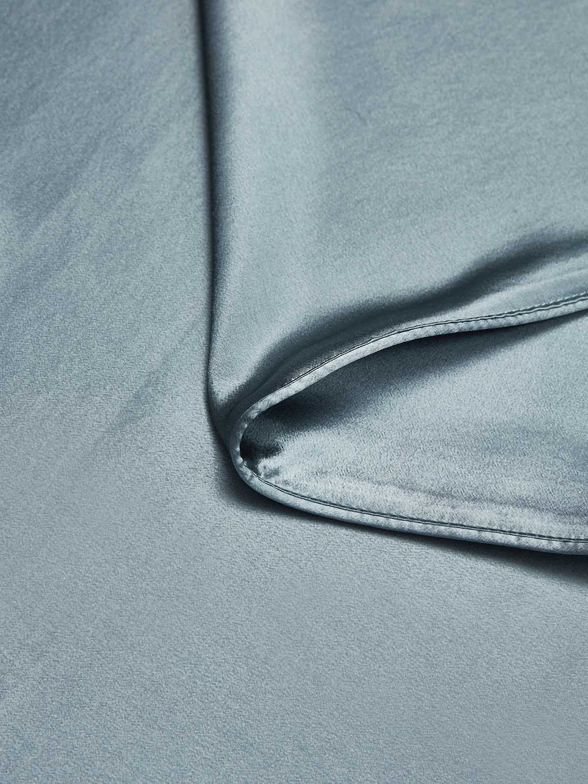 [Azul Grisáceo] SilkSilky-ES 19Momme Seda Pura Duvet Cover 004