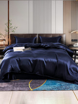[Azul Oscuro] SilkSilky-ES 22Momme Juego de ropa de cama 001