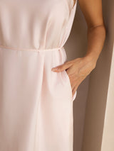 [Rosa Claro] SilkSilky-ES Sleeveless Crew Neck Vestido 005