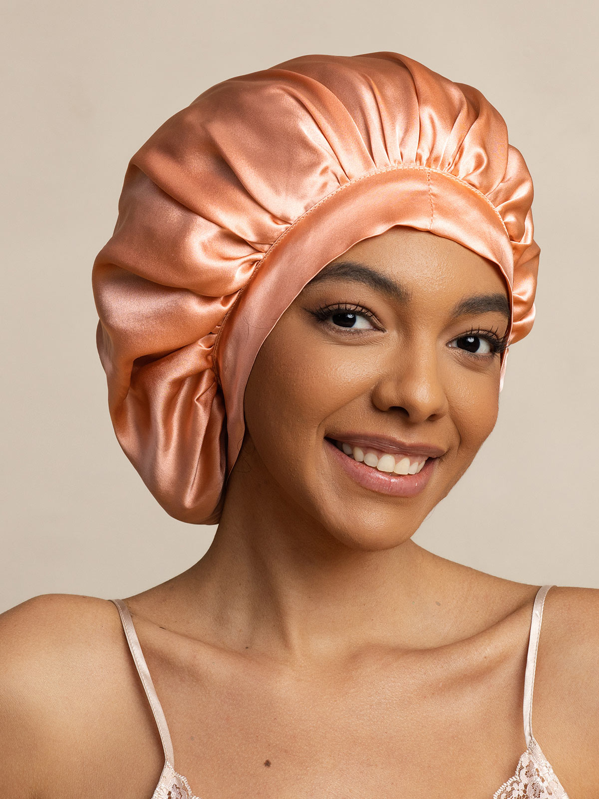 [Rosa Coral] SilkSilky-ES Seda Pura Sleep Cap 004