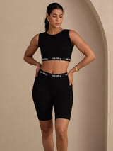 [Negro] SilkSilky-ES Sleeveless Crew Neck Top de tirantes 005