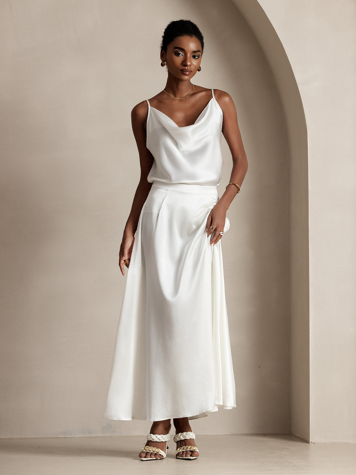 [Blanco] SilkSilky-ES 19Momme Seda Skirt 005