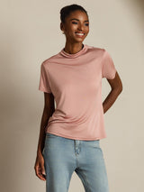 [Rosa] SilkSilky-ES Short Sleeve Camisetas de Mujer 006