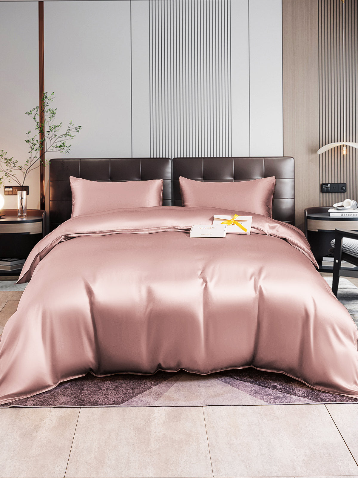 [Malva Pálido] SilkSilky-ES 22Momme Seda Pura Bedding Set 001
