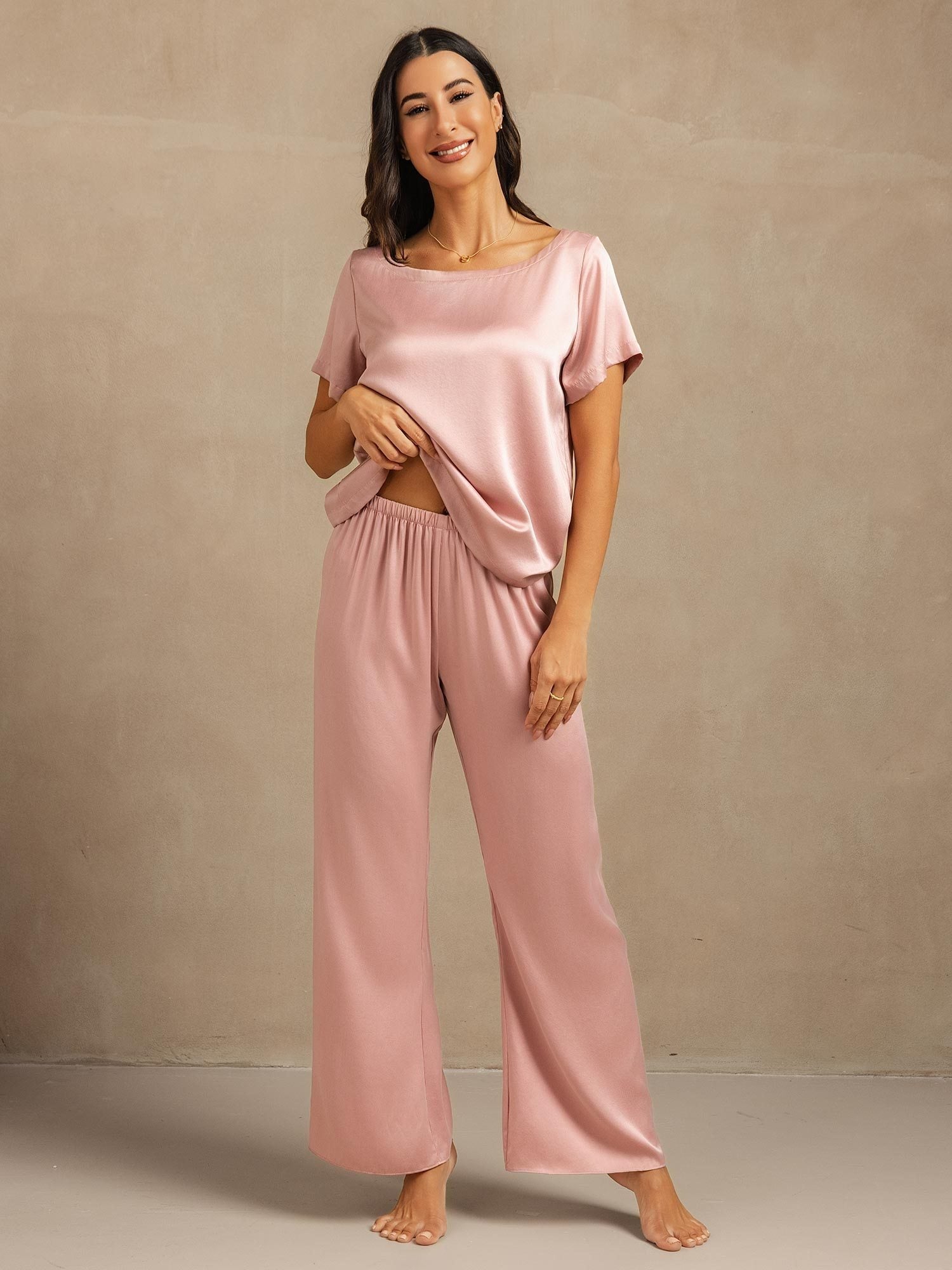 [PielDeMelocotón] SilkSilky-ES 19Momme Seda Womens Pajamas 001
