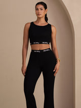 [Negro] SilkSilky-ES Sleeveless Crew Neck Women's Outfit Sets 003