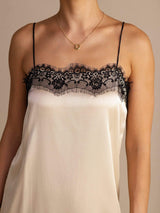 [Beige Arroz] SilkSilky-ES Square Neck Vestido 003