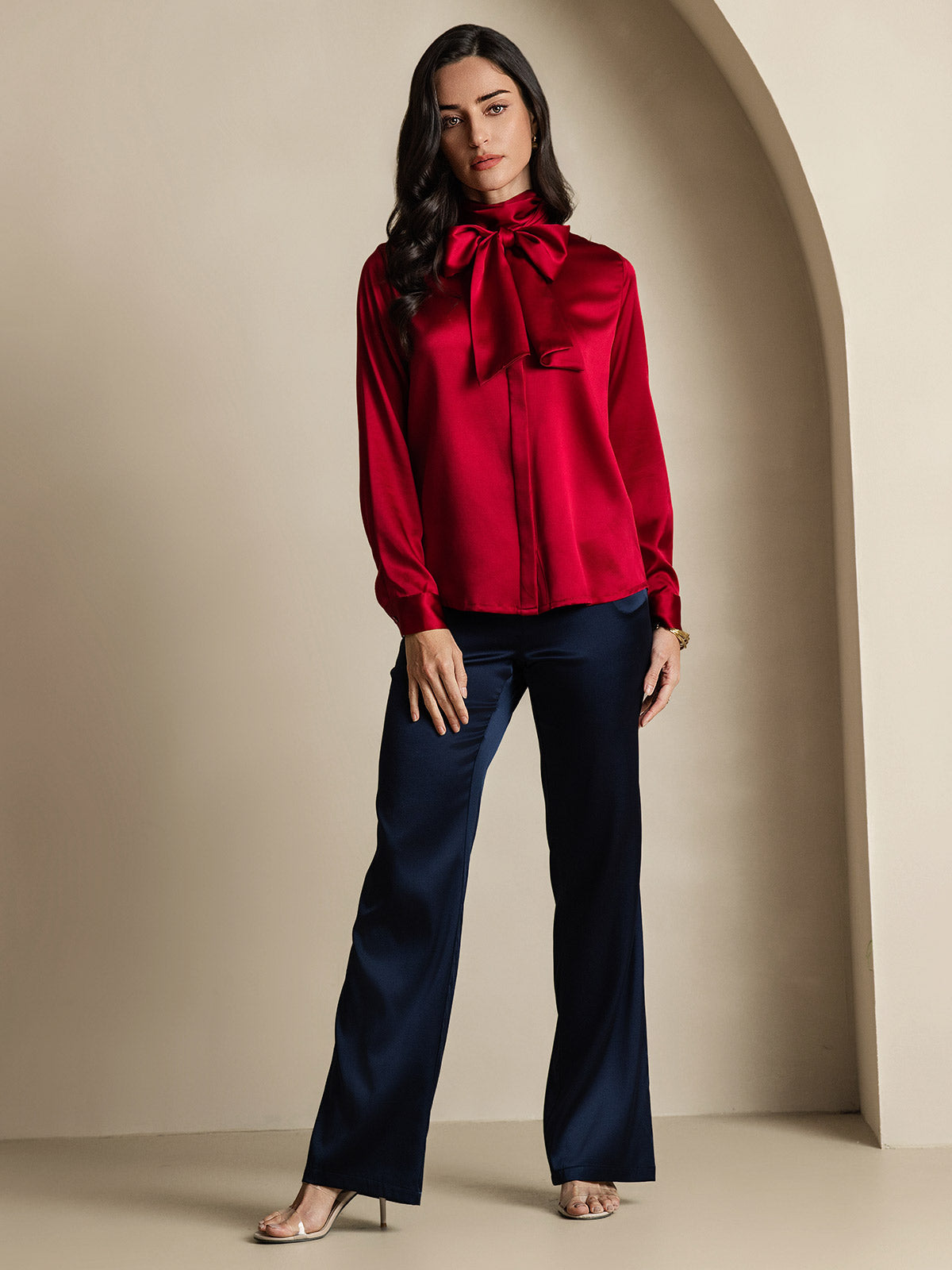 [Vino] SilkSilky-ES 19Momme Seda Womens Shirt 009