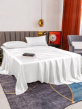 SilkSilky ES 19Momme Seda Pura Bedding Set Blanco 003