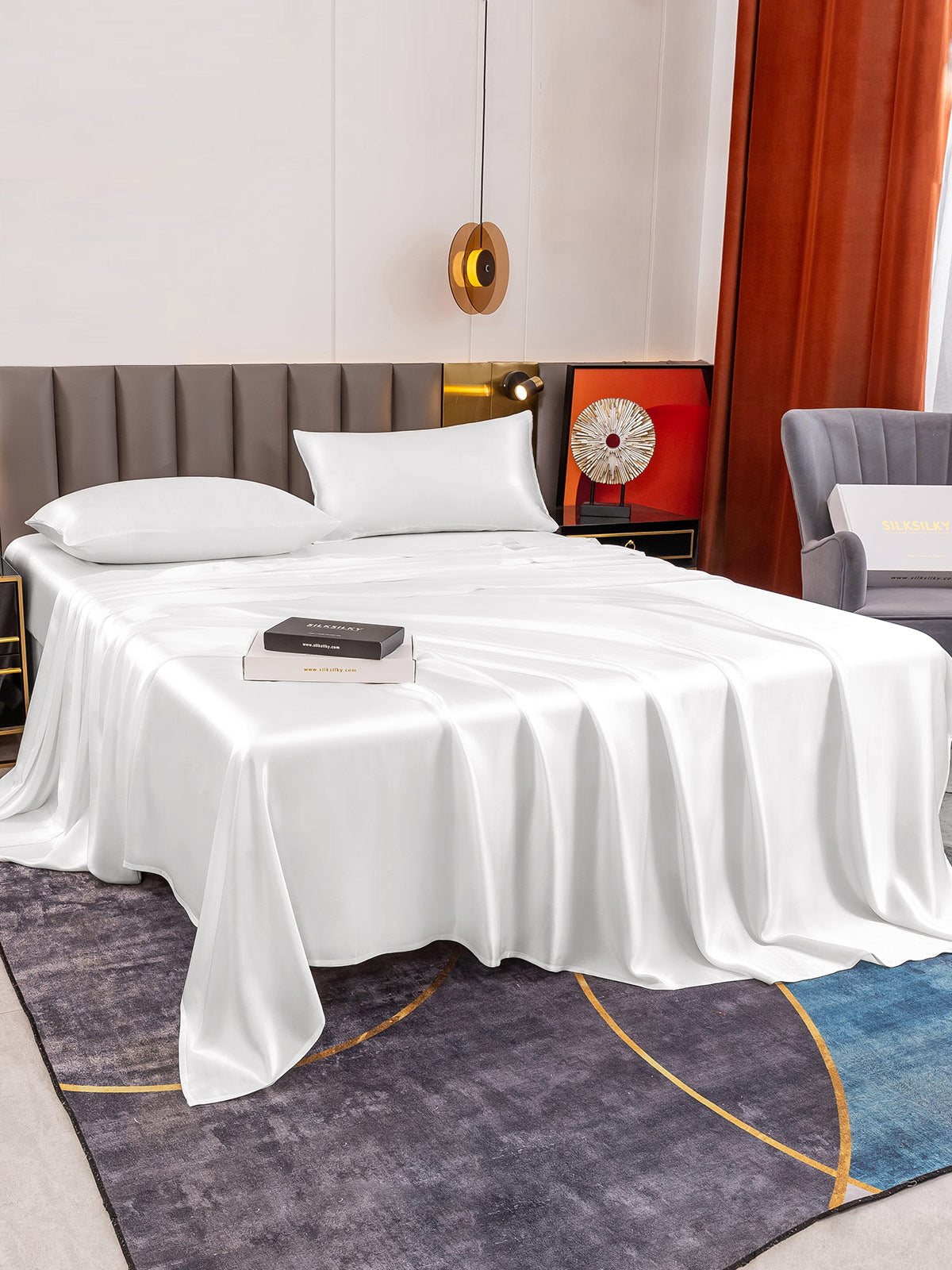 [Blanco] SilkSilky-ES 19Momme Seda Pura Bedding Set 005