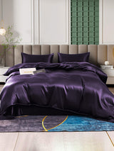 [Morado Oscuro] SilkSilky-ES 22Momme Juego de ropa de cama 001