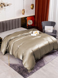 SilkSilky ES 19Momme Seda Pura Duvet Cover Caqui 004