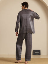 [Ginkgo Negro] SilkSilky-ES 19Momme Manga larga Pijamas de hombre 002