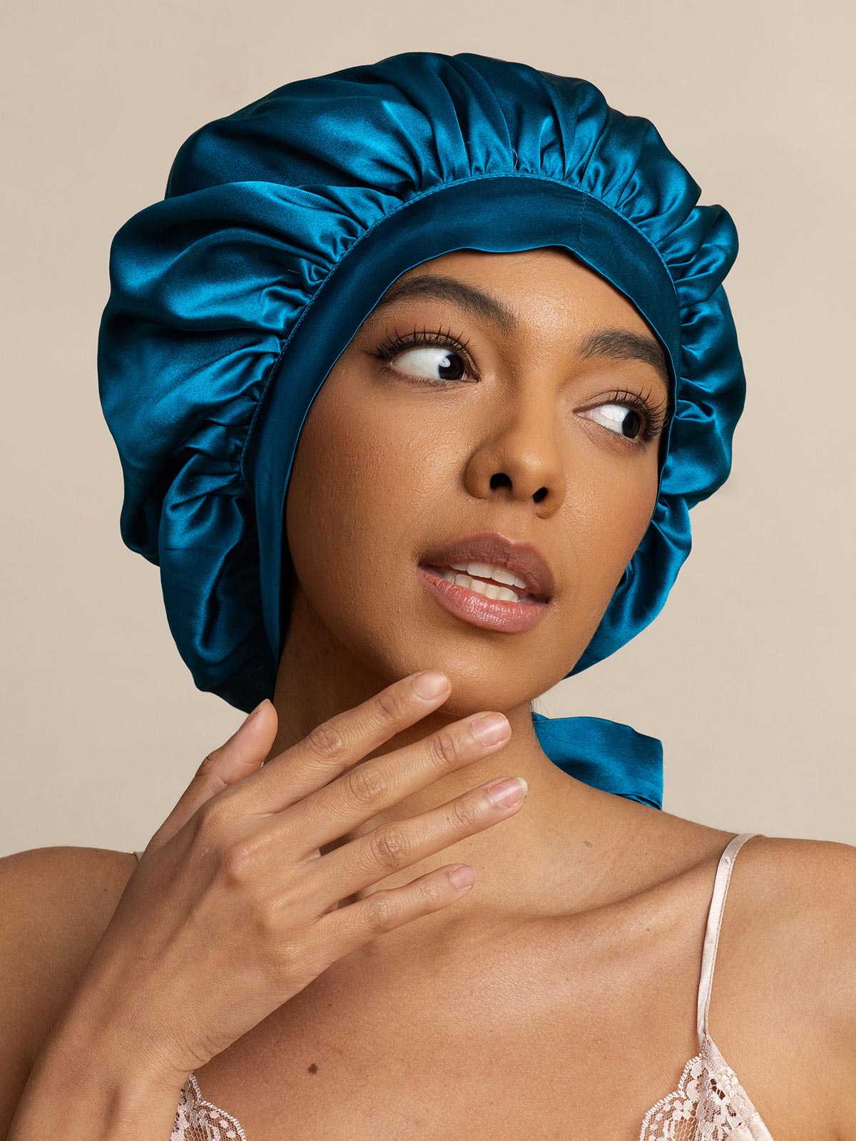 [Azul Real] SilkSilky-ES Seda Pura Sleep Cap 002