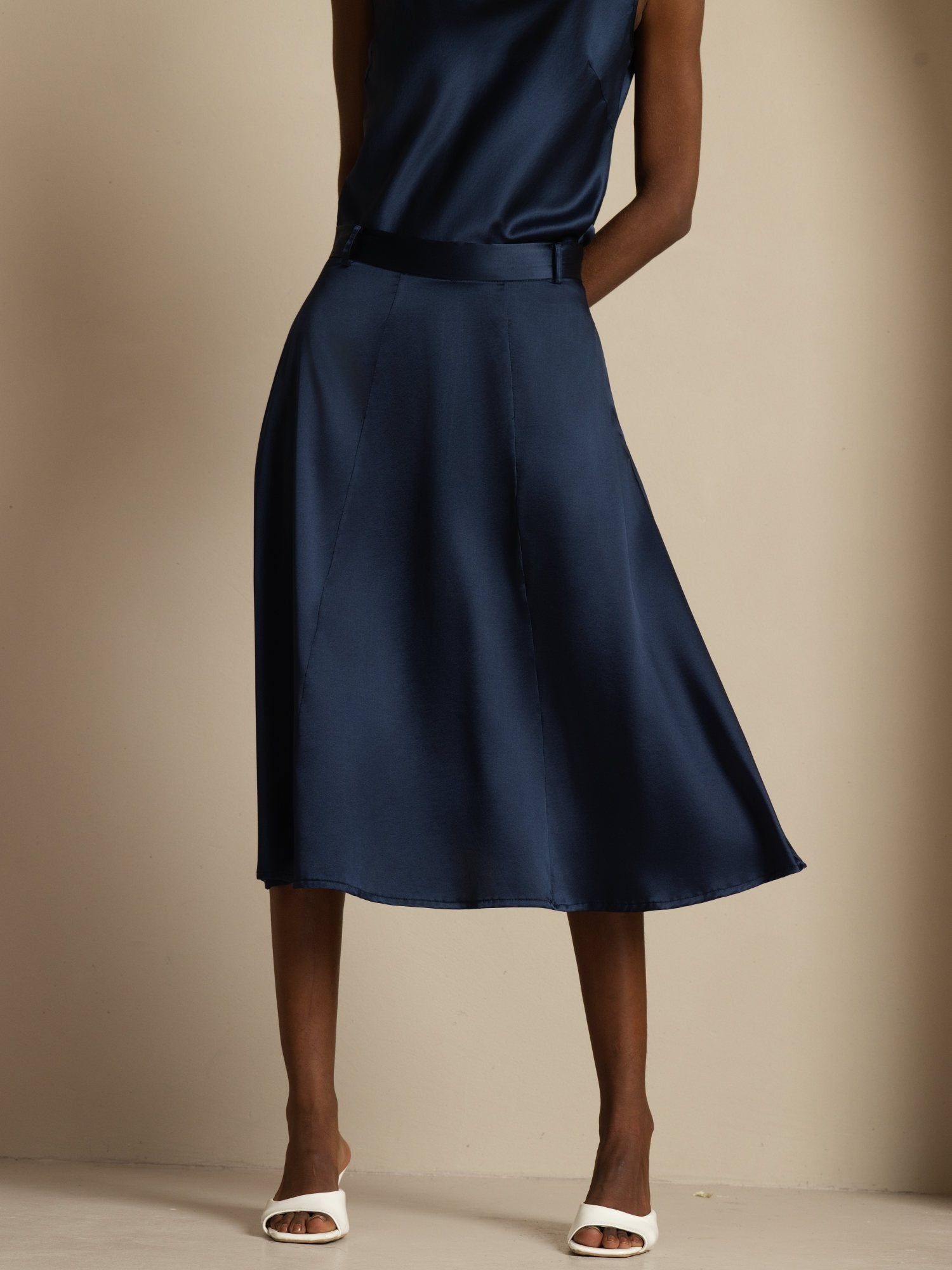 [AzulOscuro] SilkSilky-ES 19Momme Seda Skirt 003