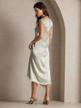 [Verde Claro] SilkSilky-ES Cap Sleeve Vestido 002