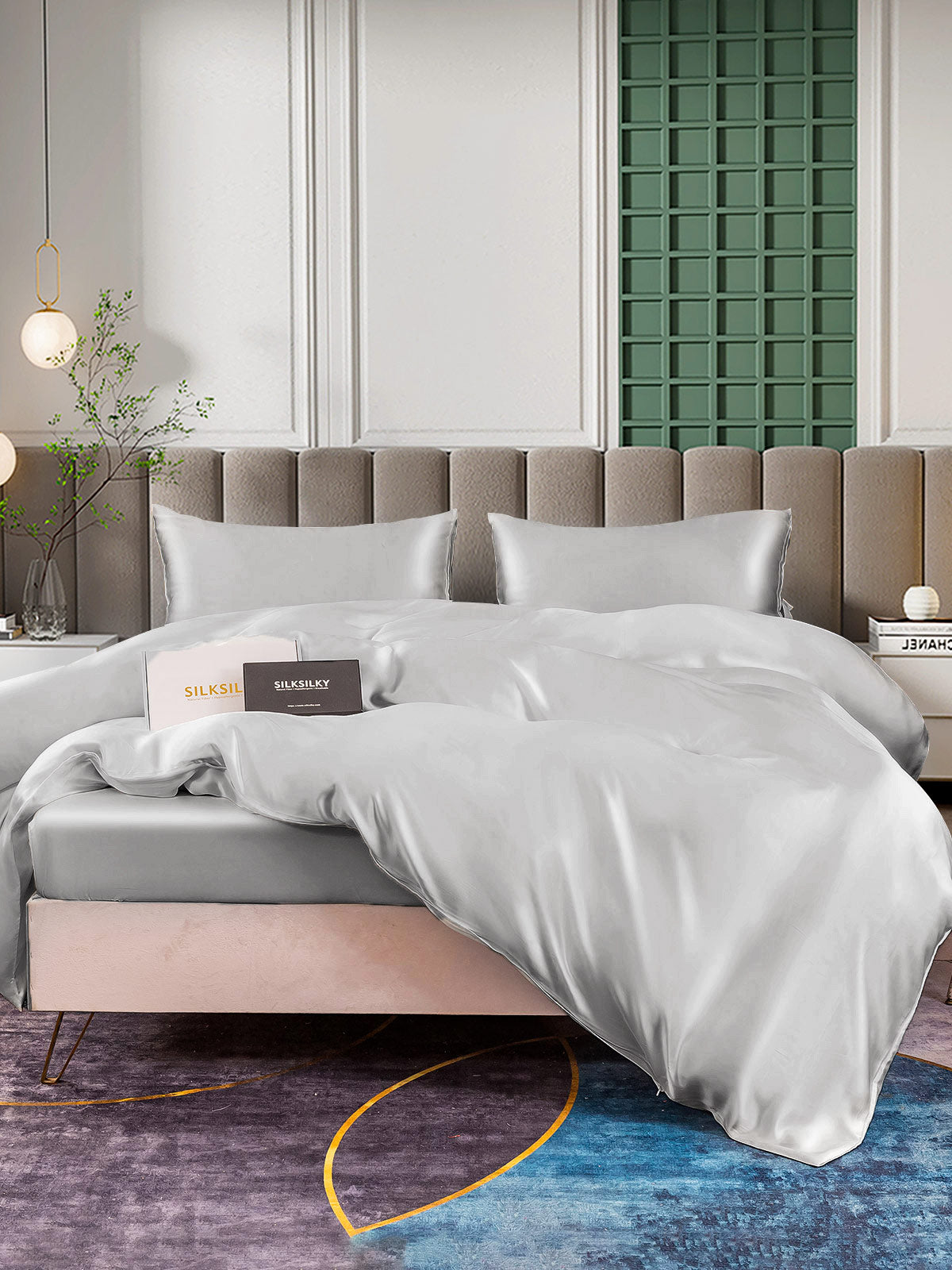 [Plata] SilkSilky-ES 25Momme Seda Pura Bedding Set 006