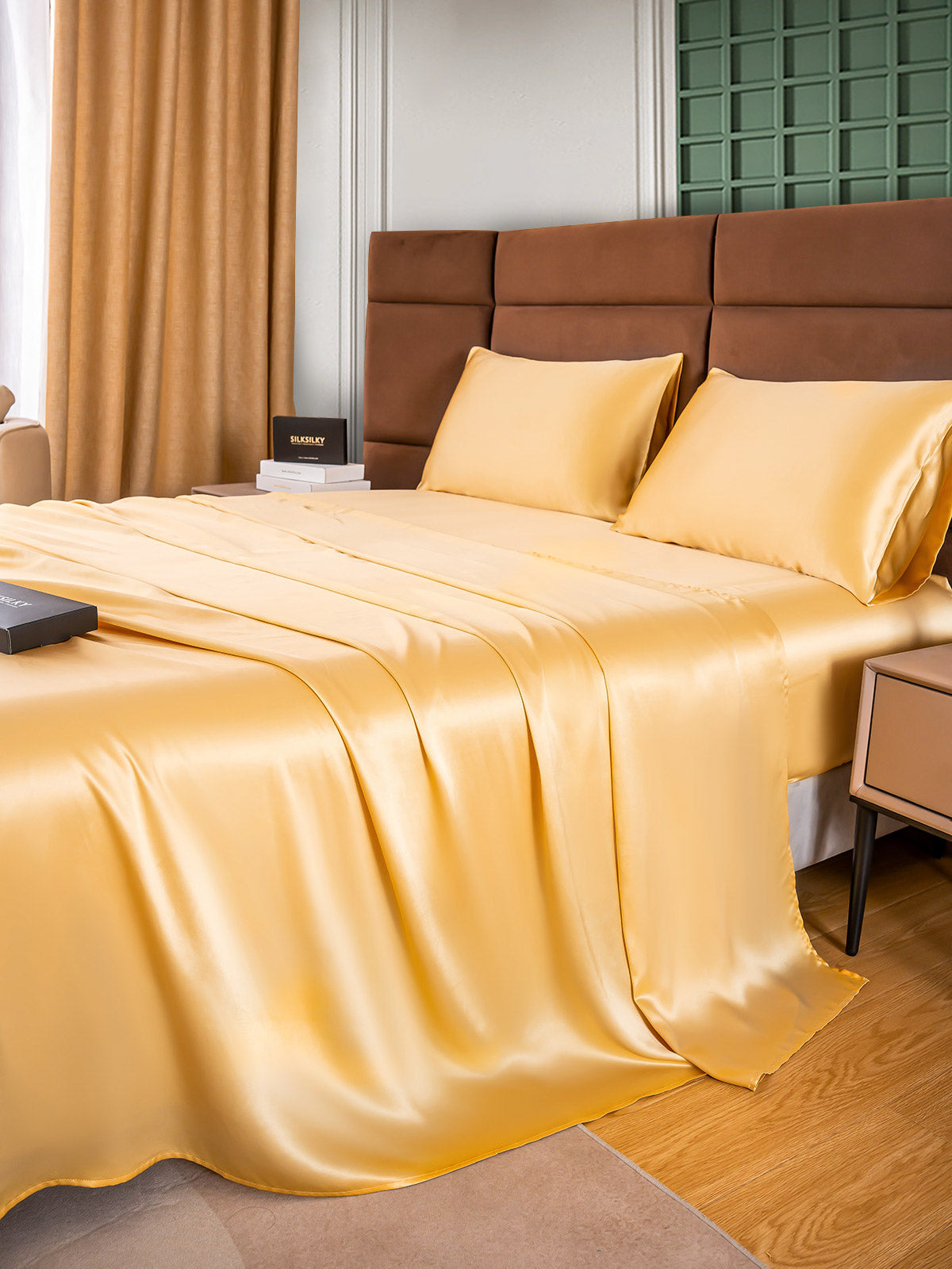 [Champán] SilkSilky-ES 25Momme Seda Pura Bedding Set 003