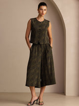 [Pino Vintage] SilkSilky-ES Sleeveless Crew Neck Women's Outfit Sets 001