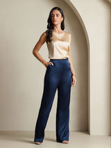 [Champán] SilkSilky-ES Sleeveless Round Neck Top de tirantes 005
