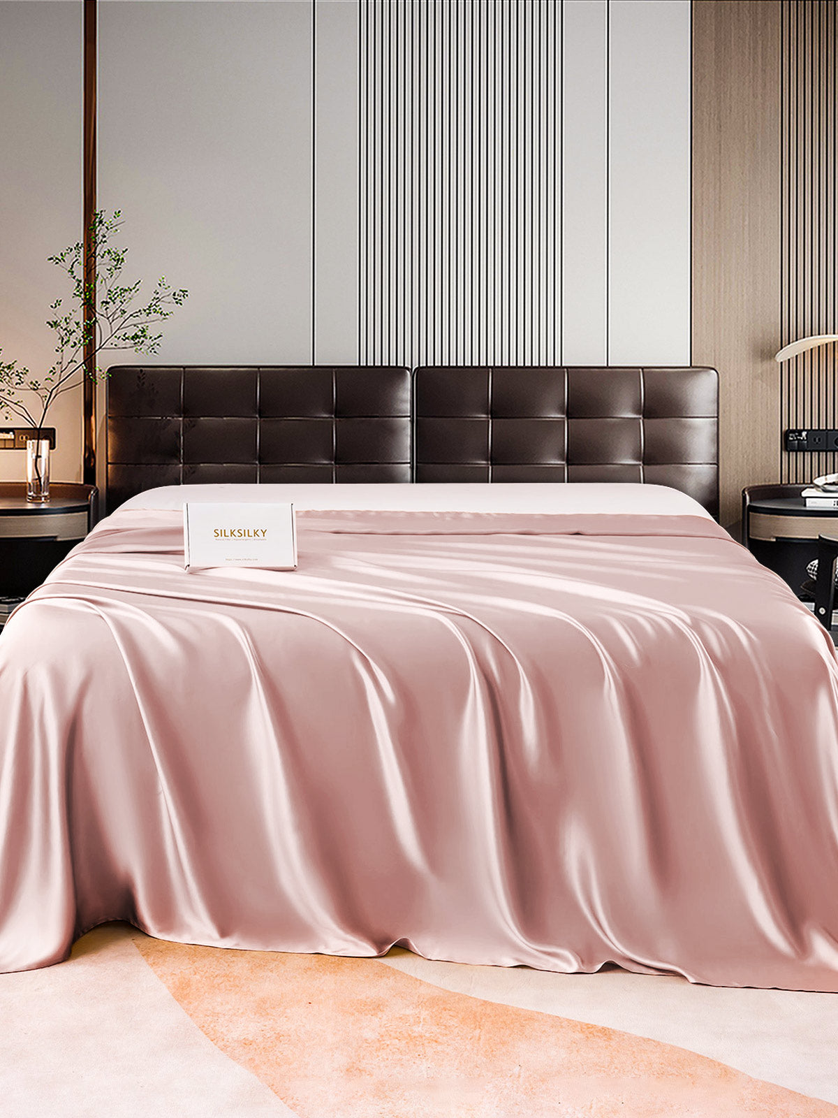 [Malva Pálido] SilkSilky-ES 22Momme Seda Pura Sheet 001