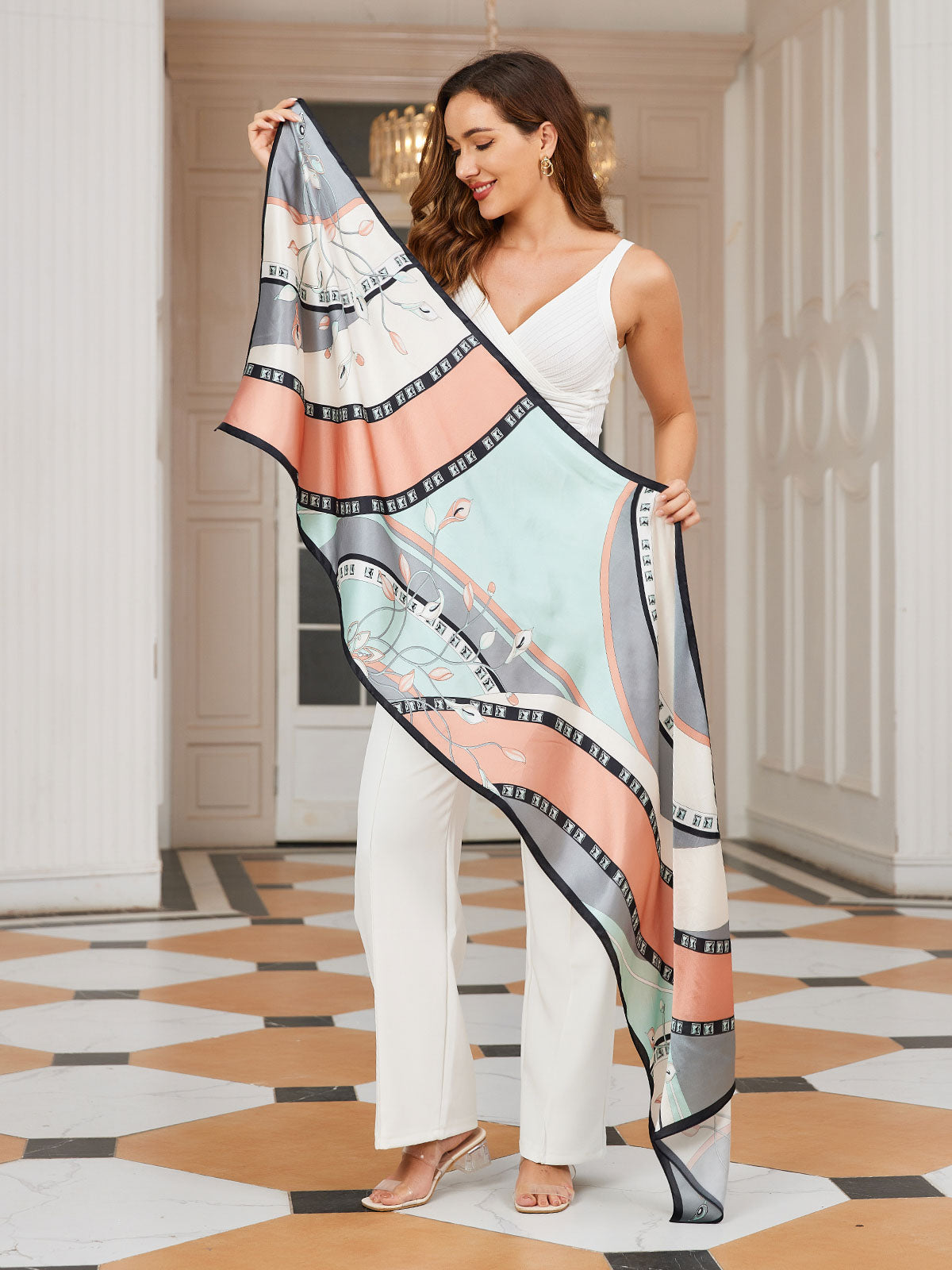 [P030] SilkSilky-ES Seda Pura Scarf 003,