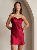 [Vino] SilkSilky-ES Spaghetti Strap Cowl Neck Vestido 006