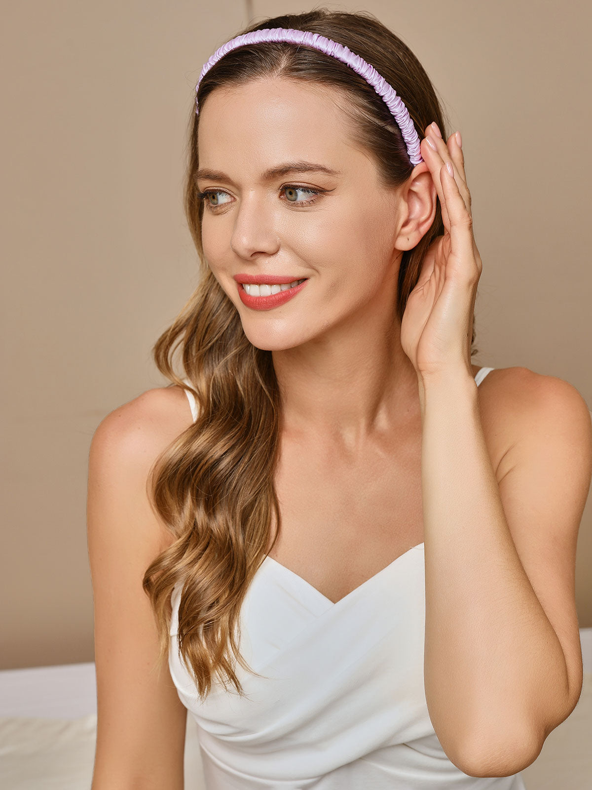 [Lavanda] SilkSilky-ES 19Momme Seda Pura Scrunchie 002