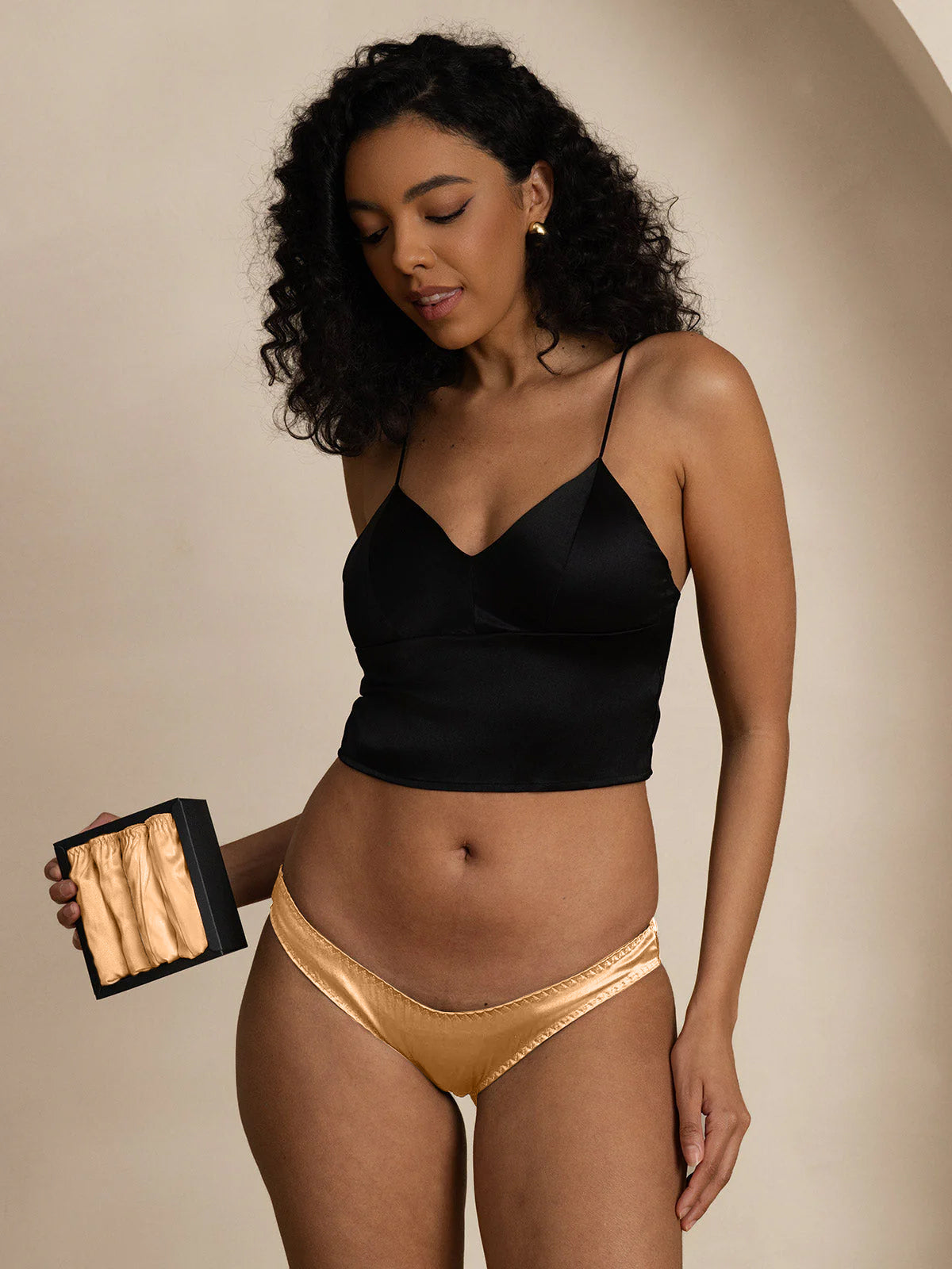 [Champán] SilkSilky-ES Tejido de seda Panty 006,