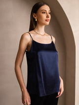 [Azul Oscuro] SilkSilky-ES Spaghetti Strap Top de tirantes 004