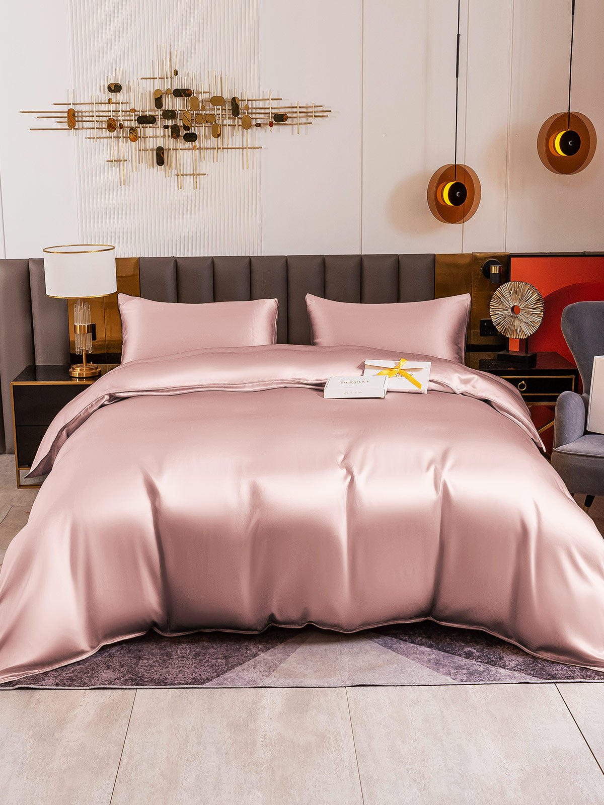 [Malva Pálido] SilkSilky-ES 19Momme Seda Pura Bedding Set 005